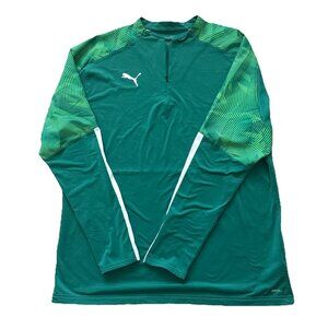 Puma Men's Regular Size XXL Track Jacket Green 1/2  Zip Retro Cotton Blend